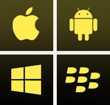 APPLE, ANDROID, WINDOWS PHONE,BLACKBERRY